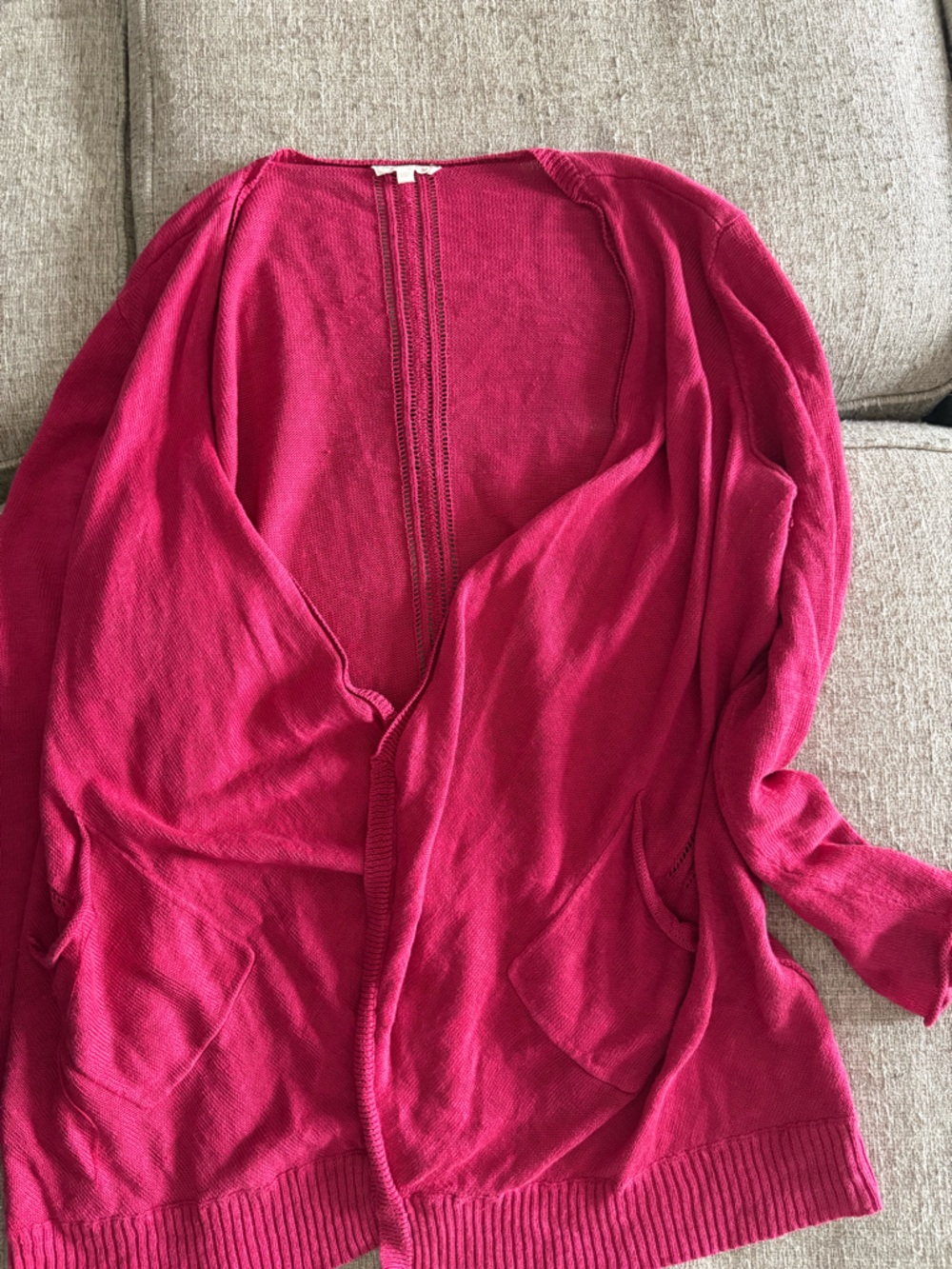 Eileen Fisher 100% Linen open front cardigan